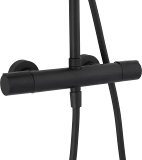 Saqu Dream Regendouche Ø25cm Thermostaat Mat Zwart Rond
