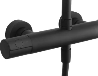 Saqu Dream Regendouche Ø25cm Thermostaat Mat Zwart Rond