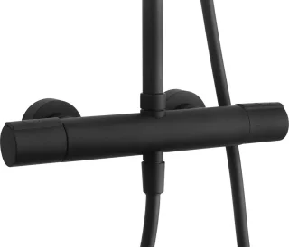Saqu Dream Regendouche Ø25cm Thermostaat Mat Zwart Rond
