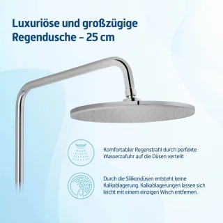 Saqu Dream Regendouche Rond 25cm Chroom Thermostaatkraan