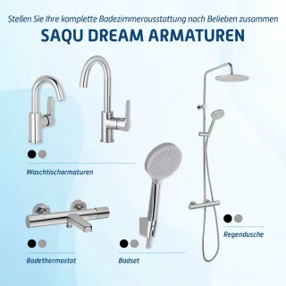 Saqu Dream Regendouche Rond 25cm Chroom Thermostaatkraan