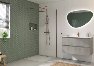 Saqu Eurotrend 225 regendoucheset geborsteld koper