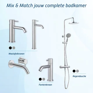 Saqu Eurotrend Regendouche Ø 22.5cm met Thermostaatkraan Chroom Rond