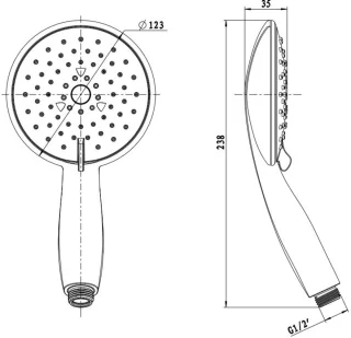 Saqu Eurotrend Regendouche Ø 22.5cm met Thermostaatkraan Chroom Rond