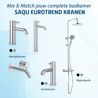 Saqu Eurotrend Regendouche Ø 22.5cm met Thermostaatkraan Chroom Rond