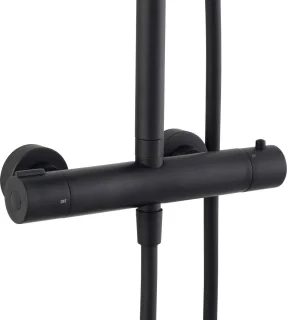 Saqu Eurotrend Regendouche Ø22.5cm Mat Zwart Thermostaatkraan