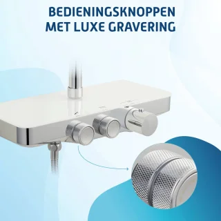 Saqu Total Control Regendouche 30cm met Thermostaatkraan en Planchet Chroom