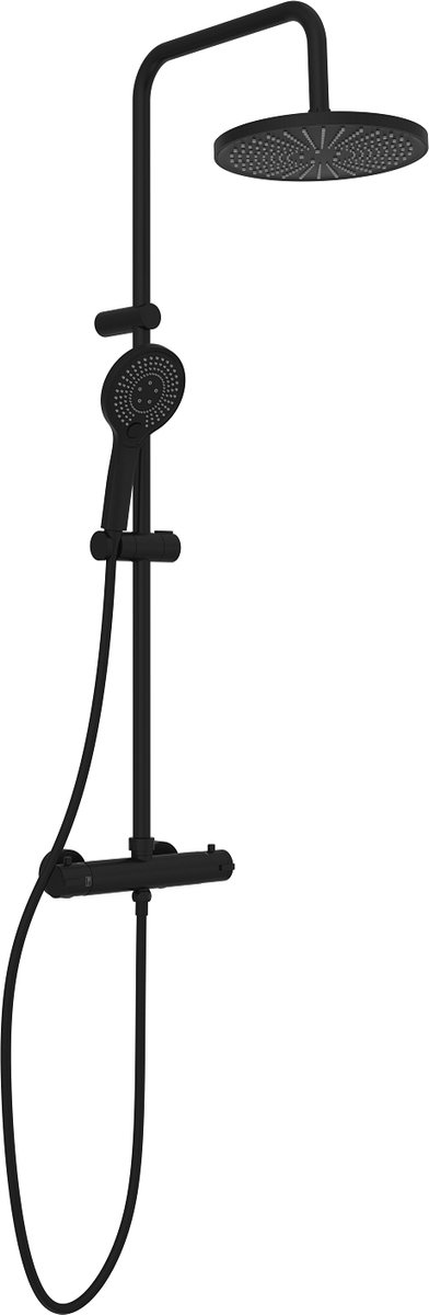 De SCHÜTTE ADRIA Mat Zwart Douchesysteem Thermostatisch in één oogopslag