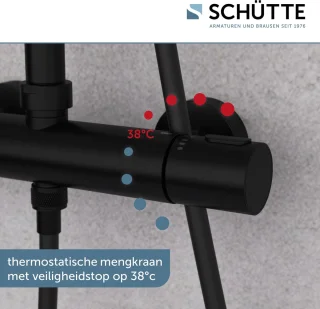 Schütte Aquaduct Hoofddouche Set Mat Zwart