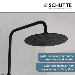 Schütte Aquaduct Hoofddouche Set Mat Zwart