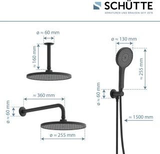 SCHÜTTE KARIBIK Doucheset Mat Zwart