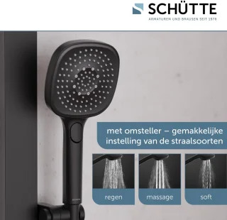 SCHÜTTE La Palma Hoofddouche Set Mat Zwart