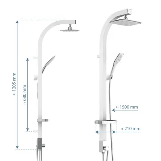 SCHÜTTE Madagaskar Regendouchesysteem 123 cm Wit/Chroom