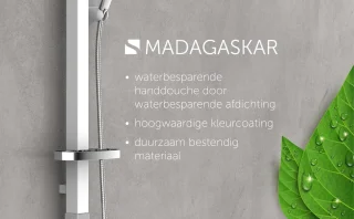 SCHÜTTE Madagaskar Regendouchesysteem 123 cm Wit/Chroom
