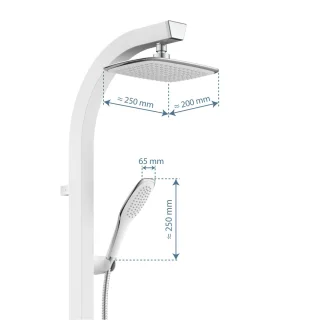 SCHÜTTE Madagaskar Regendouchesysteem 123 cm Wit/Chroom