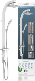 SCHÜTTE Madagaskar Regendouchesysteem 123 cm Wit/Chroom