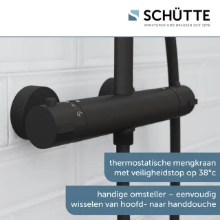 SCHÜTTE Madura Fresh Regendouche Zwart Mat Thermostatisch
