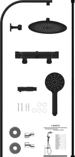 SCHÜTTE Madura Fresh Regendouche Zwart Mat Thermostatisch
