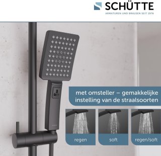 SCHÜTTE Mallorca Douchesysteem mat zwart 95 cm
