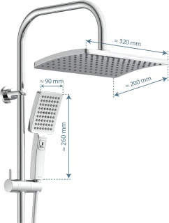 SCHÜTTE Mallorca Regendouchesysteem Chroom 95 cm
