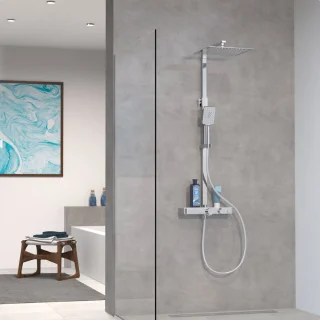 SCHÜTTE Ocean Regendoucheset Thermostatisch Chroom Wit