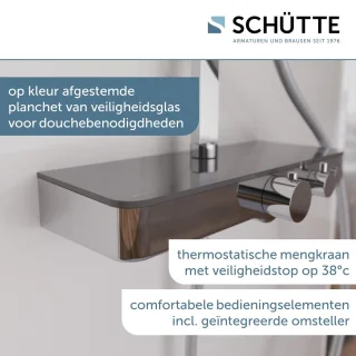SCHÜTTE Ocean Regendouchesysteem Thermostaat Chroom Antraciet