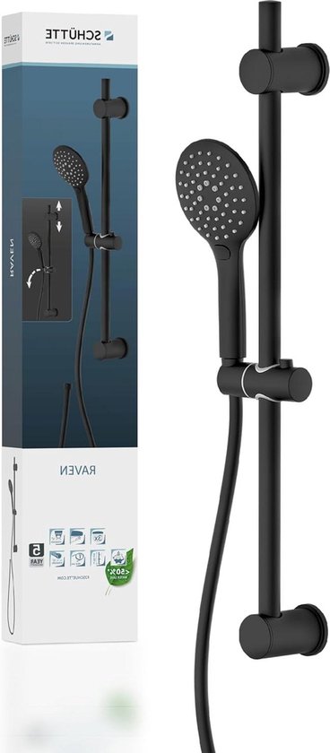 Schütte Raven 64916 Douchestang met handdouche zwart