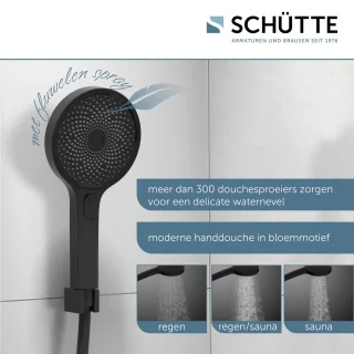 SCHÜTTE Samoa Rain Douchesysteem Zwart Mat Thermostaat