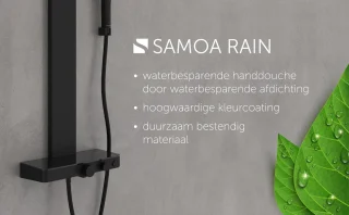 SCHÜTTE Samoa Rain Douchesysteem Zwart Mat Thermostaat