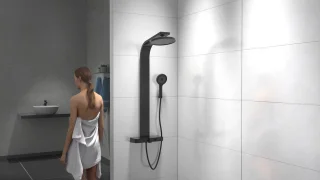 SCHÜTTE Samoa Rain Douchesysteem Zwart Mat Thermostaat
