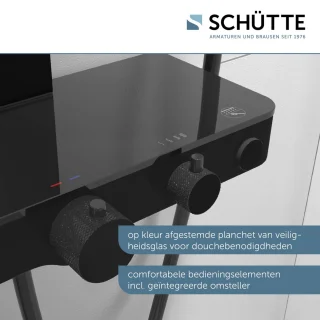 SCHÜTTE Samoa Rain Douchesysteem Zwart Mat Thermostaat