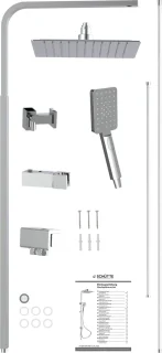 SCHÜTTE Silver Rain Douchesysteem Chroom Uittrekbaar 80-120 cm