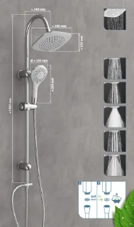 SCHÜTTE Teneriffa Douchesysteem Wit Chroom 106 cm