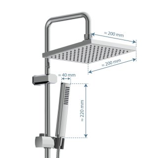 SCHÜTTE Tokyo Regendoucheset 102 cm Chroom