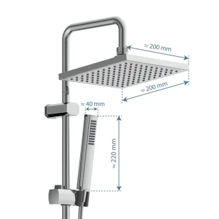SCHÜTTE Tokyo Regendoucheset 102 cm Chroom