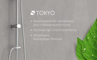 SCHÜTTE Tokyo Regendoucheset 102 cm Chroom