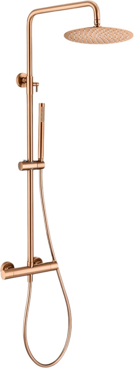 De Sedal Doucheset Regendouche Rond 25cm Thermostaat Geborsteld Brons in één oogopslag