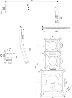 SET 09 Brushed Edition Thermostatische Regendouche 20 cm