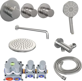SET 09 Brushed Edition Thermostatische Regendouche 20 cm