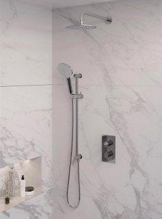 SET 45 Thermostatische inbouw regendouche 3-weg met 20 cm douchekop en handdouche