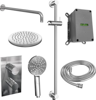 SET 45 Thermostatische inbouw regendouche 3-weg met 20 cm douchekop en handdouche