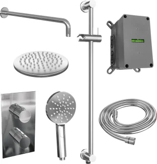 SET 45 Thermostatische inbouw regendouche 3-weg met 20 cm douchekop en handdouche
