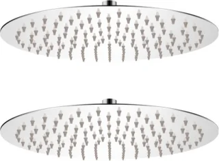 Set van 2 Ronde Regendouchekoppen RVS