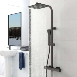 SKY Bathroom Thermostatische Doucheset Mat Zwart