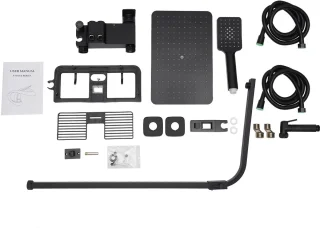 Smart Regendouche Set 4-in-1 Zwart 70-115 cm