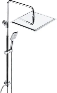 SnelShoppen doucheset chroom 30x30cm vierkant