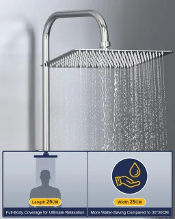 SnelShoppen doucheset met filter, 10 inch roestvrijstalen regendouche en handdouche