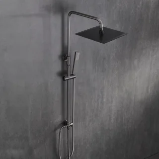 SnelShoppen doucheset regendouche gunmetal grijs