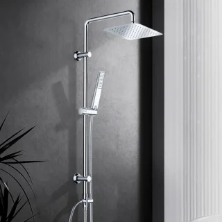 SnelShoppen douchesysteem met regendouche en handdouche 20x20cm roestvrij staal