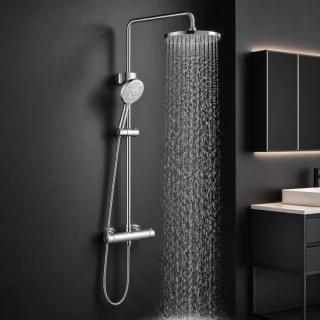 SnelShoppen - Juster thermostatisch douchesysteem chroom